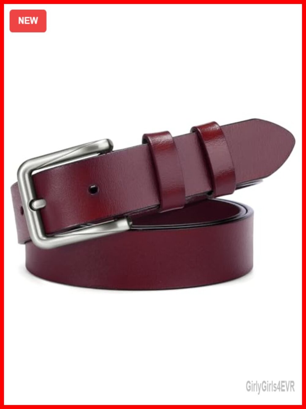 Genuine Leather Belt for Women, Metal Buckle, Fashion Waist Belt for Jeans,